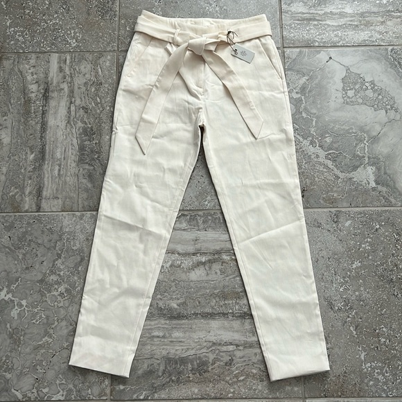 NWT ELEVENTY High-Waisted Ribbed Pants in Cream, Size EU40 | US2 New w/Tag $495 - Picture 2 of 11